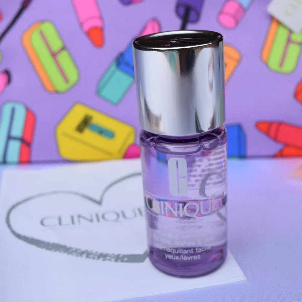 Clinique Beauty Set-Purple Pouch,Scrub,Concentrate,Lip,Mascara & Remover-7pc-NEW